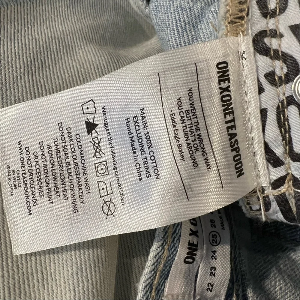 One teaspoon distressed raw hem denim mini skirt